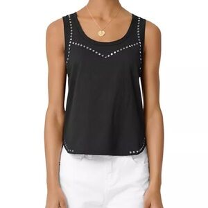 Maje Talant Stud-Detailed Cotton Tank Top